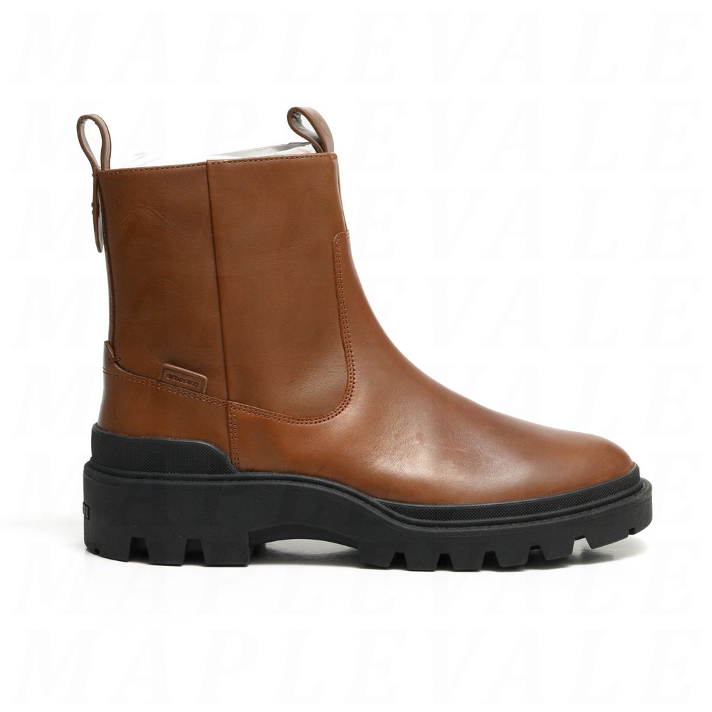 COACH Caiden Men's Sz 9 D Saddle Brown Leather Chelsea Boots Zipper CW697 NIB